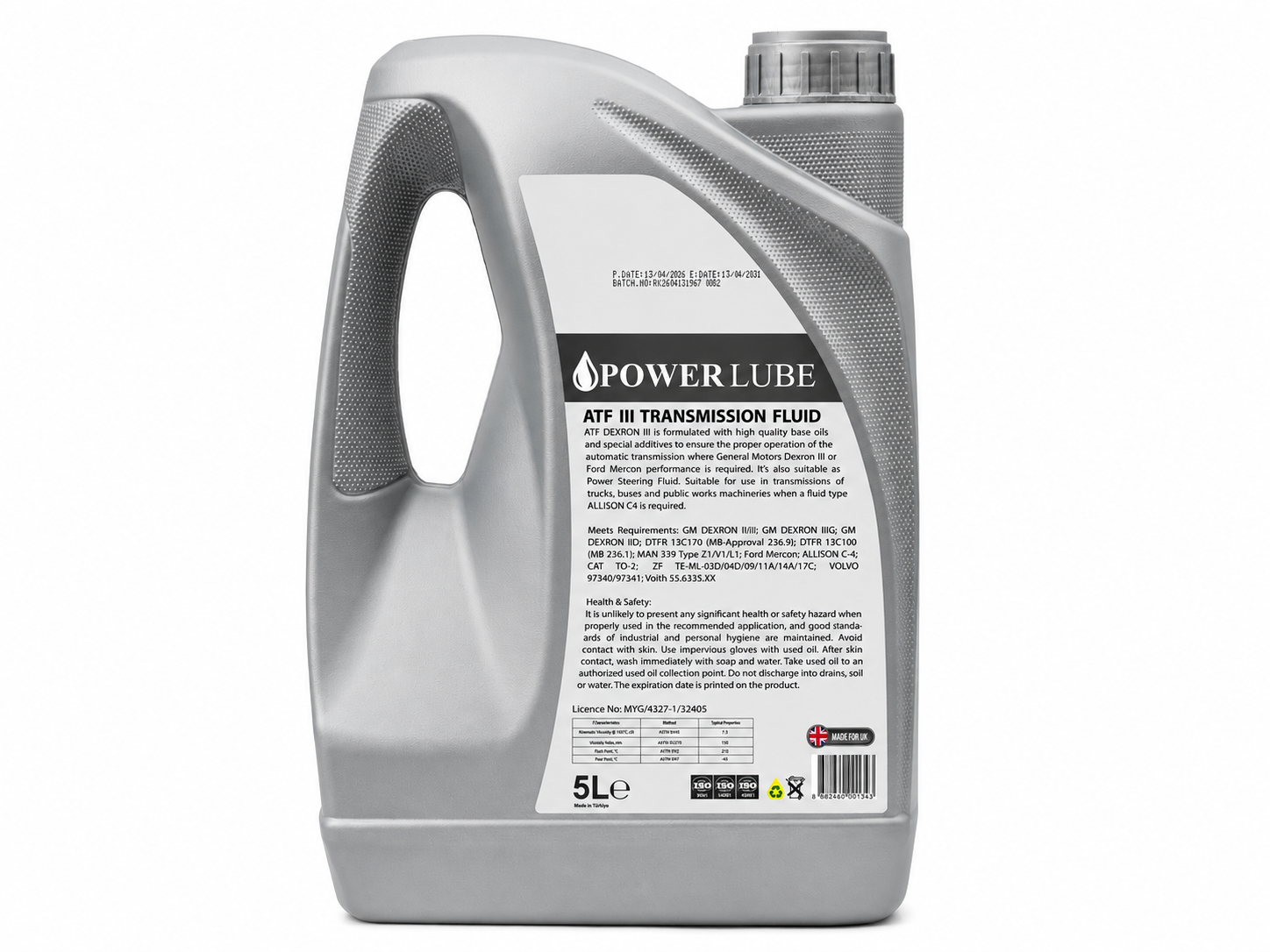 POWERLUBE ATF III Automatic Transmission Fluid 5L GM Dexron IIIH Gear Oil (Copy) - Image 3
